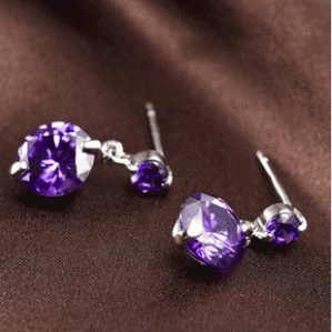 Fashion noble silver earring with zircon 